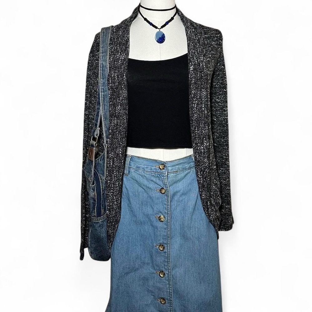 Cozy Knit Black and Gray Cardigan